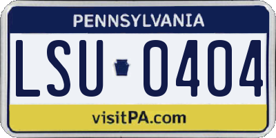 PA license plate LSU0404