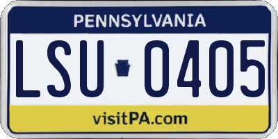 PA license plate LSU0405