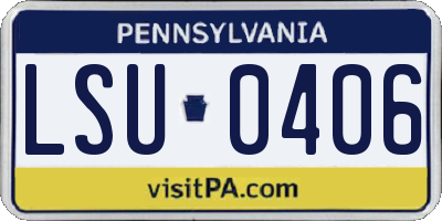 PA license plate LSU0406