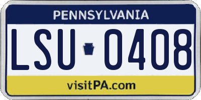 PA license plate LSU0408