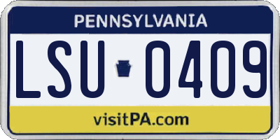 PA license plate LSU0409