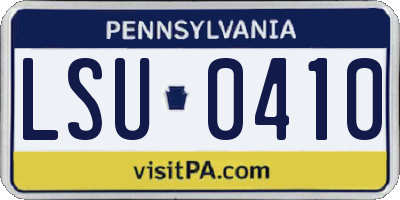 PA license plate LSU0410