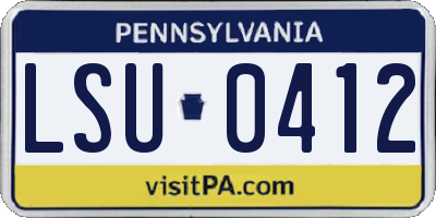 PA license plate LSU0412