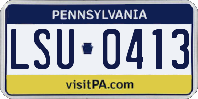 PA license plate LSU0413