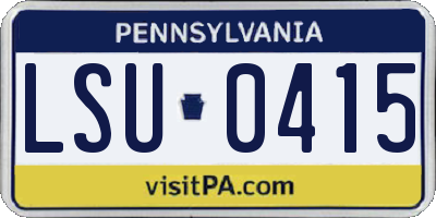 PA license plate LSU0415