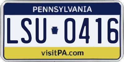 PA license plate LSU0416