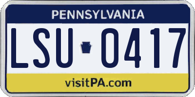 PA license plate LSU0417