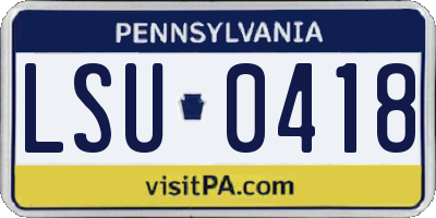 PA license plate LSU0418