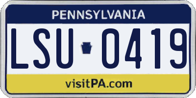 PA license plate LSU0419
