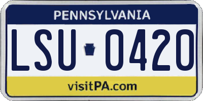 PA license plate LSU0420