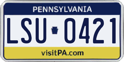 PA license plate LSU0421
