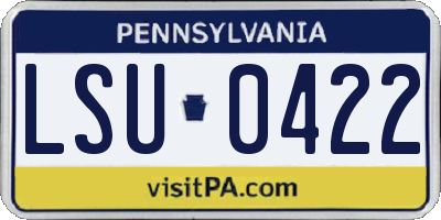 PA license plate LSU0422