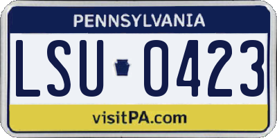 PA license plate LSU0423