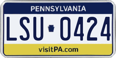 PA license plate LSU0424