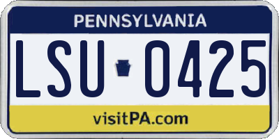 PA license plate LSU0425