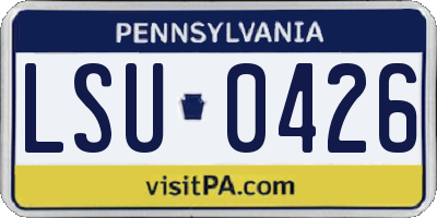 PA license plate LSU0426