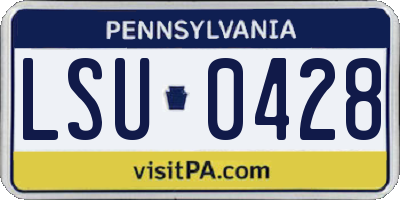 PA license plate LSU0428