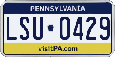 PA license plate LSU0429