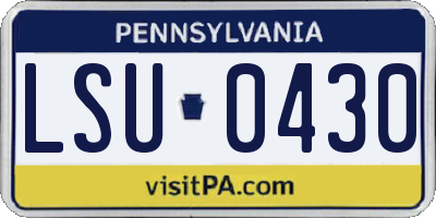 PA license plate LSU0430