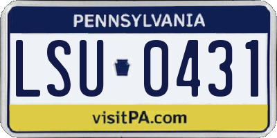 PA license plate LSU0431