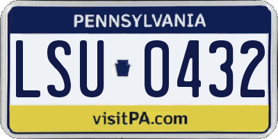 PA license plate LSU0432