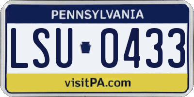 PA license plate LSU0433