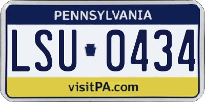 PA license plate LSU0434