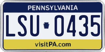PA license plate LSU0435