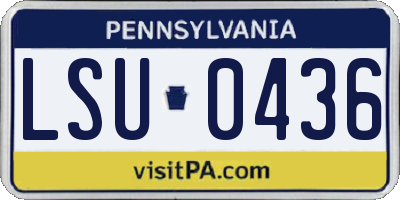 PA license plate LSU0436