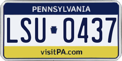 PA license plate LSU0437