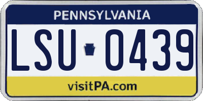 PA license plate LSU0439