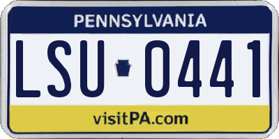 PA license plate LSU0441