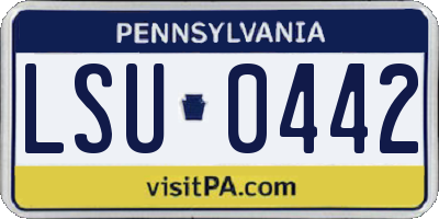 PA license plate LSU0442