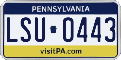 PA license plate LSU0443