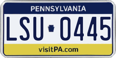 PA license plate LSU0445