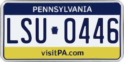 PA license plate LSU0446