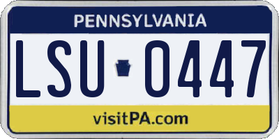 PA license plate LSU0447