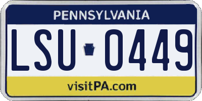 PA license plate LSU0449