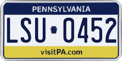 PA license plate LSU0452