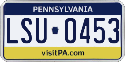 PA license plate LSU0453