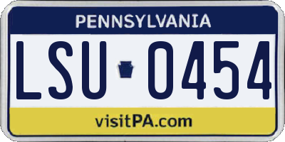 PA license plate LSU0454