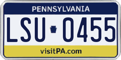PA license plate LSU0455