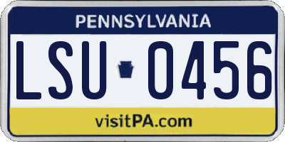 PA license plate LSU0456