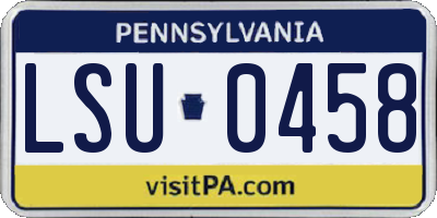 PA license plate LSU0458