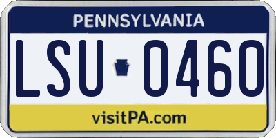 PA license plate LSU0460