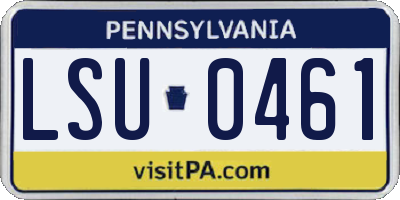 PA license plate LSU0461