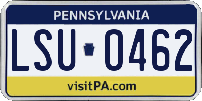 PA license plate LSU0462