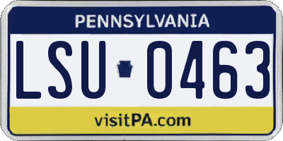PA license plate LSU0463