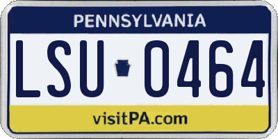 PA license plate LSU0464
