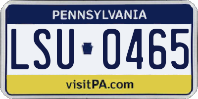 PA license plate LSU0465